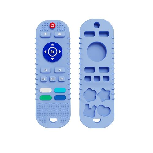 Baby Teething Toys, TV Remote Control Shape Teether Toy for 6+ Months Babies Silicone Sensory BPA Free Soft Baby Chewing Molar Toy