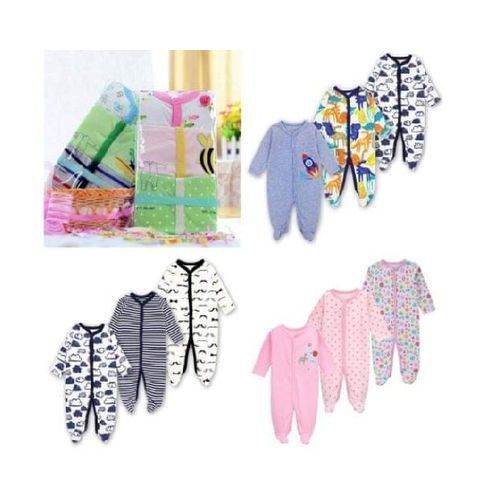 Baby & Mommy 3Pack Cotton Girl Overalls - Multi Colored