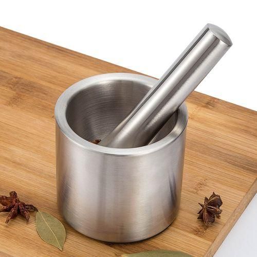 304 Stainless Steel Smashed Garlic Masher Sputum Pot Garlic Pot Home Manual Stone Scorpion Grinder Column Type Garlic Casserole