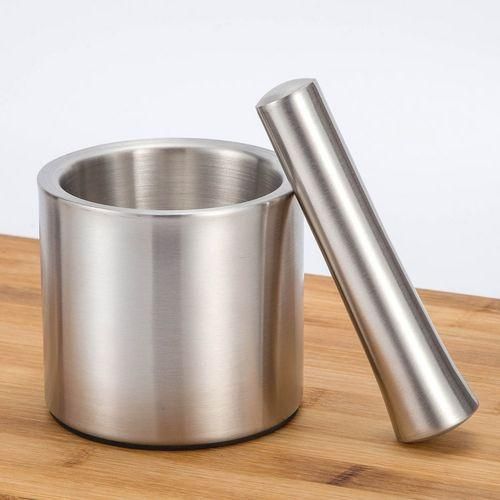 304 Stainless Steel Smashed Garlic Masher Sputum Pot Garlic Pot Home Manual Stone Scorpion Grinder Column Type Garlic Casserole