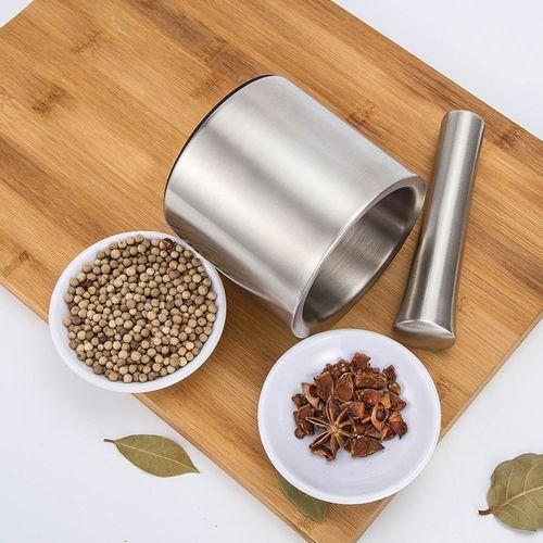 304 Stainless Steel Smashed Garlic Masher Sputum Pot Garlic Pot Home Manual Stone Scorpion Grinder Column Type Garlic Casserole