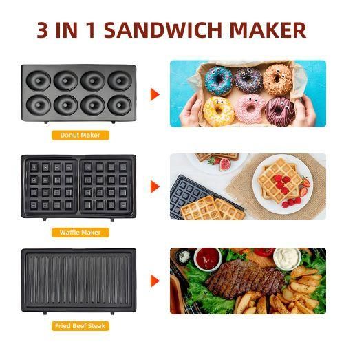 3 In 1 Electric Sandwich Maker Breakfast Machine With 3set