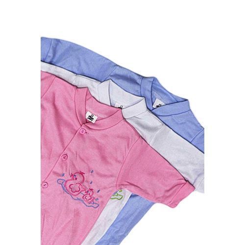 Three Piece Baby Overalls -Pink White Blue