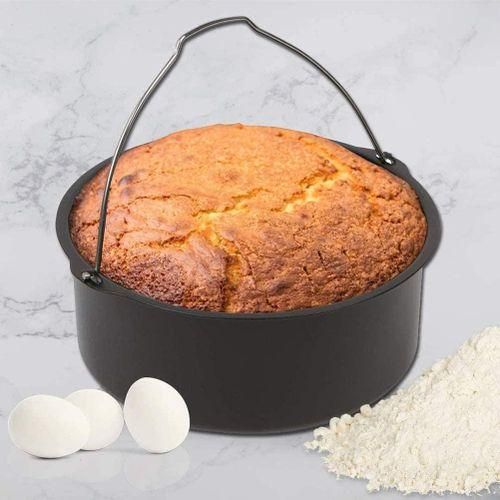 Cake Cans, Pizza Pan, 3PcsSet Steel Round Air Fryer Oven Slow Cooker Accessories Baking Cake Barrel for Home Kitchen