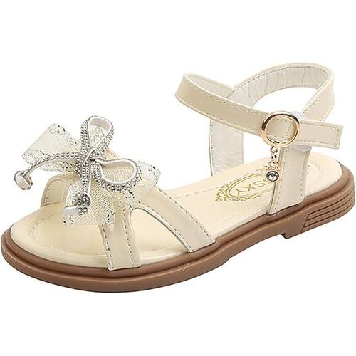 Baby Girl White  Children Sandals For Girls Flat Open Toe Rhinestone Solid Shoes