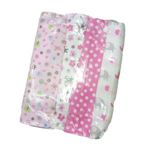 Baby 100% Cotton 4pcBaby Receiving, Swaddling Sheets- MultiColour