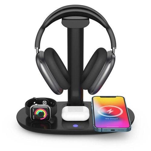Headphone Stand with 4 in 1 Wireless Charger Headset Holder  Station Dock for Apple Watch, MaxPro2 iPhone 151413