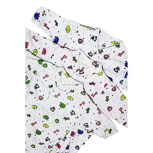 Three Piece Baby Overalls - White Flowered