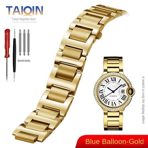 14-8mm 16-8mm 18-11mm 20-12mm 22-14mm Convex women men Stainless steel Watchband For Cartier Blue Balloon Watch Strap Bracelet