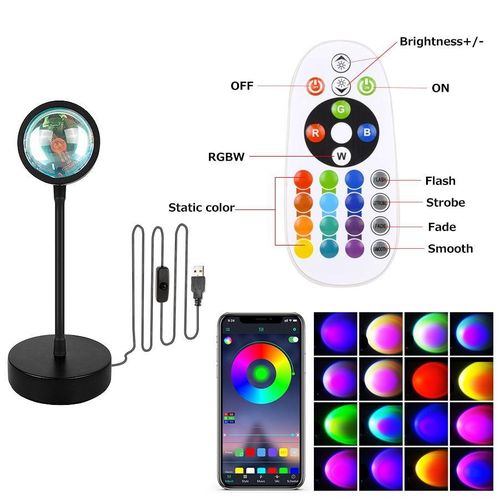 Smart Bluetooth Sunset Projection Lamp Sunset Projector Night Light APP Remote Led Lights