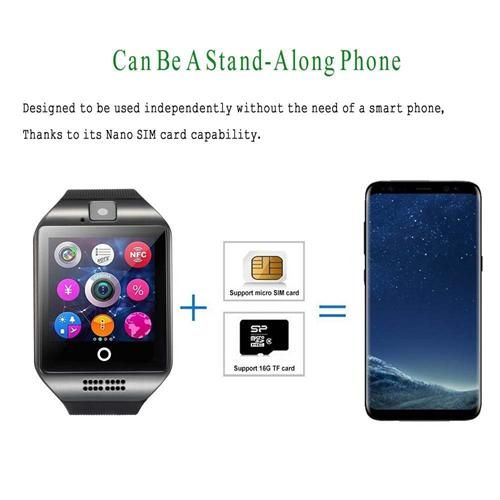 Full Touch HD Display Smart Watch Touch Screen Q18 Bluetooth Smart Watch with Camera/SIM Card Slot