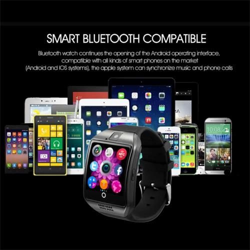Full Touch HD Display Smart Watch Touch Screen Q18 Bluetooth Smart Watch with Camera/SIM Card Slot