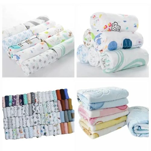 Felicia 6 Pack cotton Receiving Sheets, Multi Color