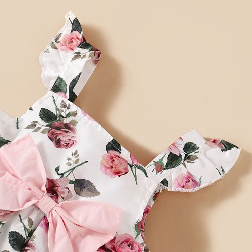 Toddler Baby Girls Outfit Rose Floral Bow Tank Tops + Shorts + Headband
