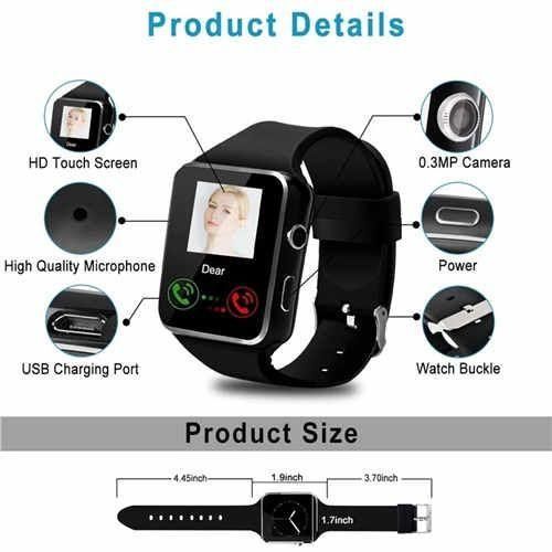 Curved Screen Smart Watch SIM Card Camera Video Fitness