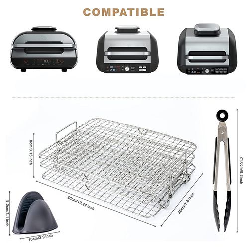 Air Fryer Rack for Foodi Grill XL Air Fryer, Multi-Layer Deh