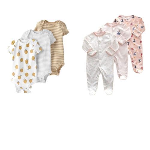 Baby & Mommy Other 6 Pack of Baby Cotton Overalls- White ,Multi Colour