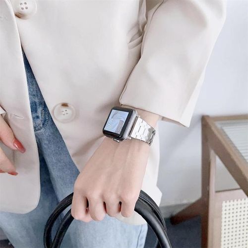Luxury Ap Royal Oak Stainless Steel Watch Strap For Watch Series 4 5 6 7 8 Se Ultra Metal Wrist Band For Iwatch