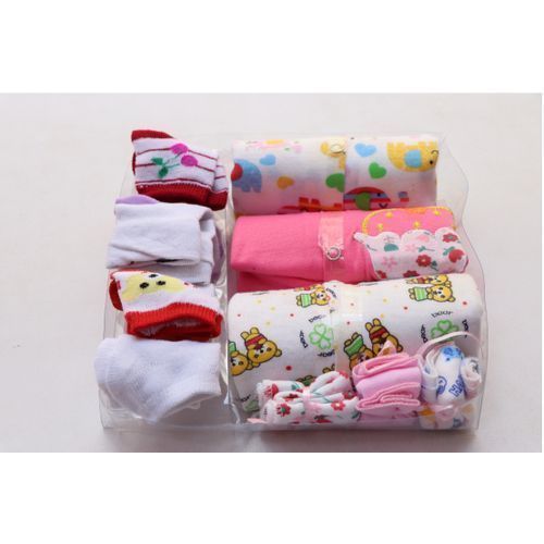 10pc Cotton Overalls Pack With Socks - Multi Colored