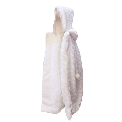 Baby Shawl Receiver Blanket  - White