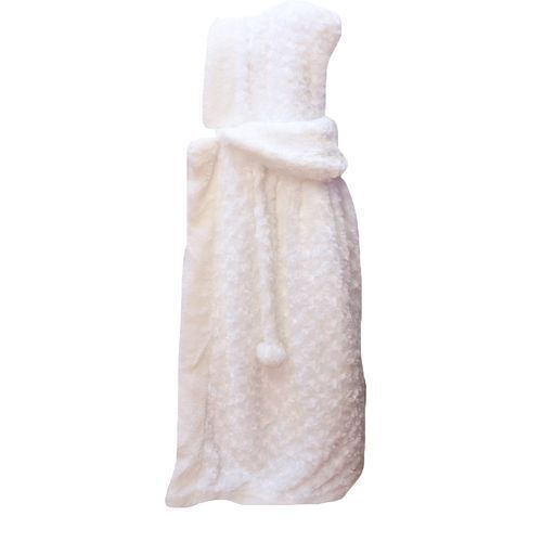 Baby Shawl Receiver Blanket  - White