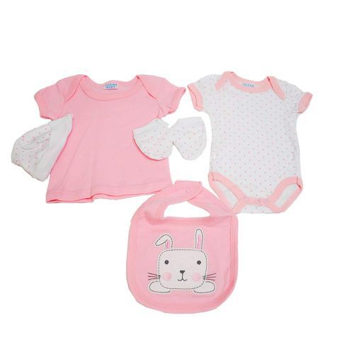 8Pc 100% Cotton Baby Girl / Boy Clothing Pack - White,Pink Different Patterns