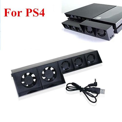 PS4 Pro Cooling Cooler Fan Super Turbo Temperature Control with USB Cable for 4 PS4 Pro Console Vertical Stand