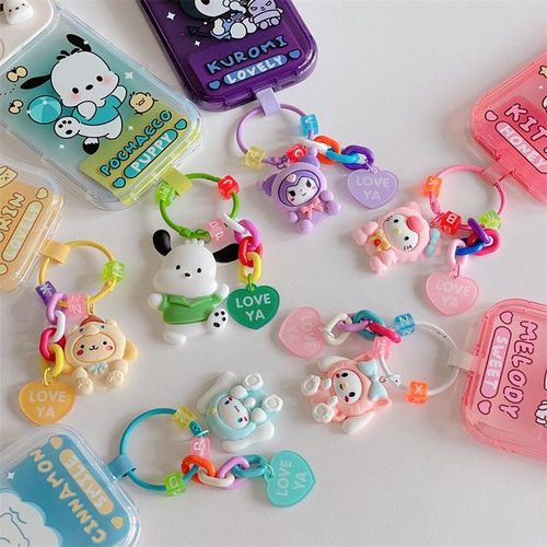 Kawaii Hello Kitty Kuromi Cinnamoroll Phone Case For Iphone 14 13 12 11 Pro Max Xr Xs Max Shockproof Cover With 3d Doll Pendant