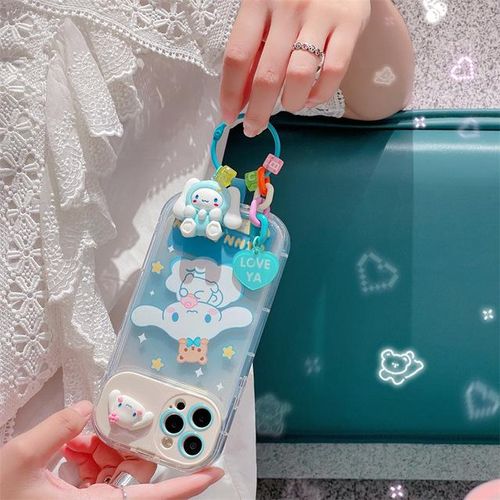 Kawaii Hello Kitty Kuromi Cinnamoroll Phone Case For Iphone 14 13 12 11 Pro Max Xr Xs Max Shockproof Cover With 3d Doll Pendant