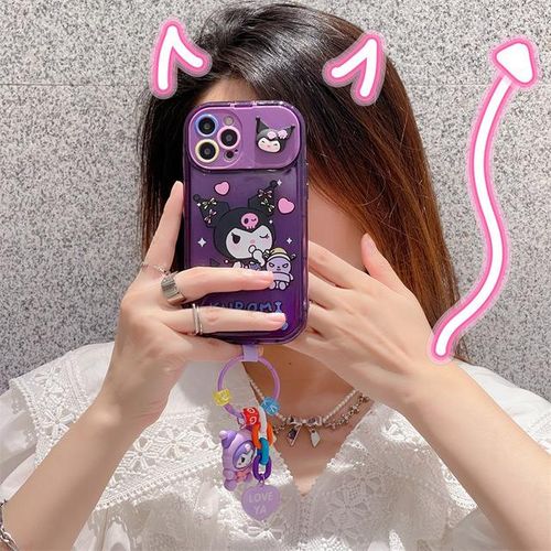 Kawaii Hello Kitty Kuromi Cinnamoroll Phone Case For Iphone 14 13 12 11 Pro Max Xr Xs Max Shockproof Cover With 3d Doll Pendant