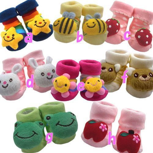 A dozen 12Pcs Animal Cotton Soft Baby Socks - Multi Colour