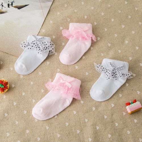 Baby Girl Toddlers Socks Combed Cotton Ankle Socks -White
