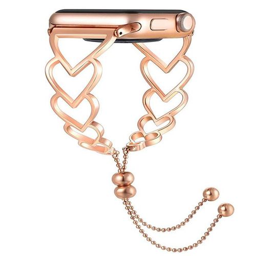 Heart Stainless Steel Strap For Watch Band Se 6 5 4 Iwatch Series 6 3 Bands 44/38mm Women's Jewelry Belt Bracelet Fhx-13bd