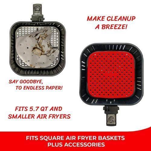 2 Pack Reusable Air Fryer Liners , Square, NonStick