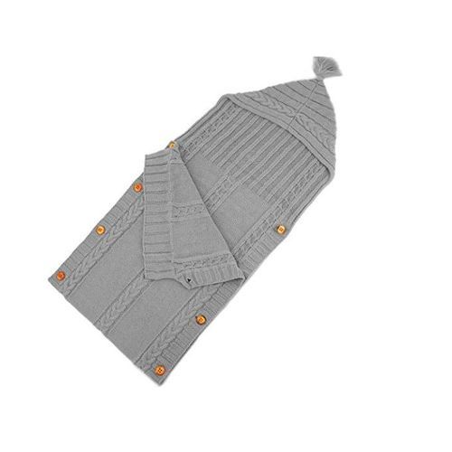 Newborn Baby Wrap Swaddle Blanket Knit Sleeping Bag - Grey