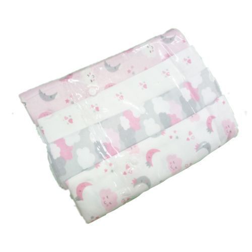 Baby 100% Cotton 4pc Baby Receiving, Swaddling Sheets-Multicolor