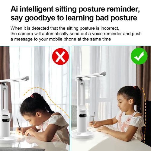 Smart WiFi Student Study Reading Desk Table LED Lamps Light Security Camera Baby Monitor Nightlight for Parents Remote Tutoring