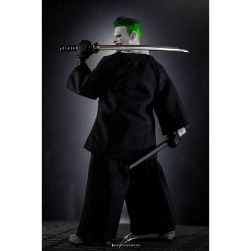 4pcs Set 1/12 Scale Japanese Clown Samurai Kimono Clothes Set Robe Shirt Pants Scarf For 6