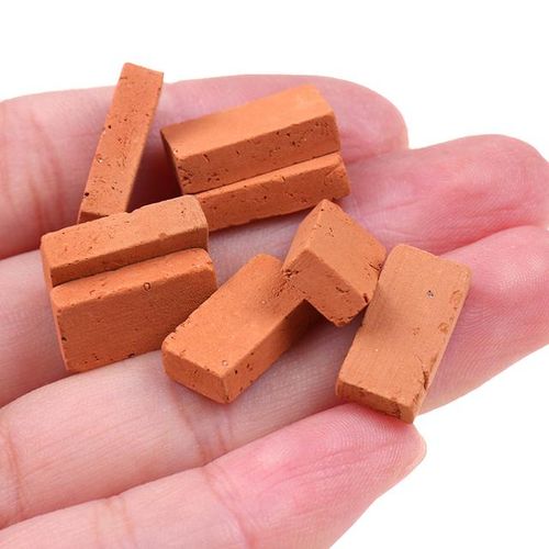 50pcs Miniature Construction Brick Dollhouse Roof Tile Clay Brick Model Building Kits Tiny House Scenery Architecture