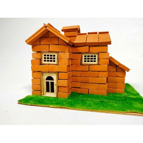 50pcs Miniature Construction Brick Dollhouse Roof Tile Clay Brick Model Building Kits Tiny House Scenery Architecture
