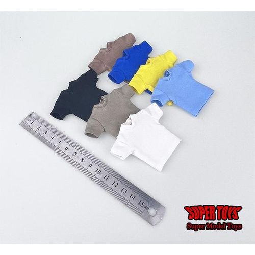 1/12 Male Solider Neck T-shirt Lamb Down Denim Jacket Straight Casual Pants with Belt for 6'' NW SHF 3A DAM Action Figure