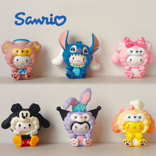Hot Sanrio 5cm Figure Blind Box Model Toys Hello Kitty Cross Dress My Melody Anime Melody Kuromi Pvc Action Collection Gifts