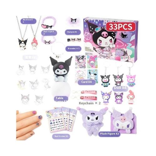 33pc Sanrio Cute Cartoon Kuromi Cave Happy Surprise Blind Box Handmade Doll Party Lovely Girl Toy Set Children's Birthday