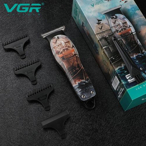 Genetic  V-953 Graffiti Design Professional Rechargeable cordless Hair & Beard Trimmer with Stainless steel Blades, USB Charging cable, 3 Guide Combs