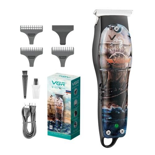 Genetic  V-953 Graffiti Design Professional Rechargeable cordless Hair & Beard Trimmer with Stainless steel Blades, USB Charging cable, 3 Guide Combs