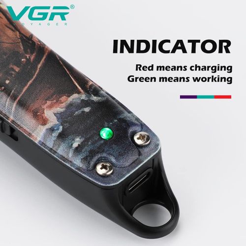 Genetic  V-953 Graffiti Design Professional Rechargeable cordless Hair & Beard Trimmer with Stainless steel Blades, USB Charging cable, 3 Guide Combs