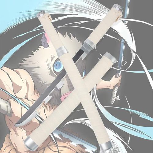 2024 New Anime Demon Slayer Cosplay 60CM/23.6 Inch Zenitsu Kyoujurou Tanjiro s Anime Wooden Katana