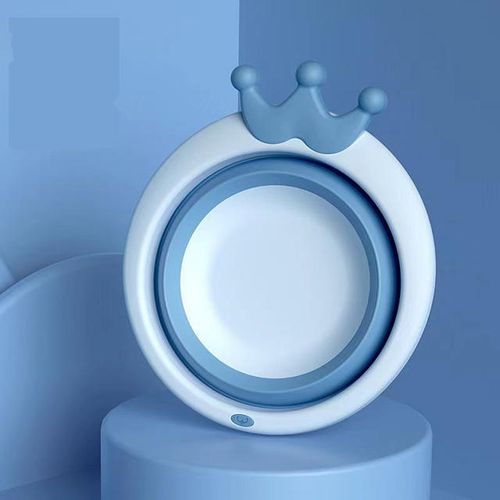 Portable Foldable Baby Bath Tub Cartoon Infant Washbasin Bucket Collapsible Tourism Camping Folding Basin Wash Footbath Basin