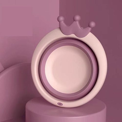 Portable Foldable Baby Bath Tub Cartoon Infant Washbasin Bucket Collapsible Tourism Camping Folding Basin Wash Footbath Basin