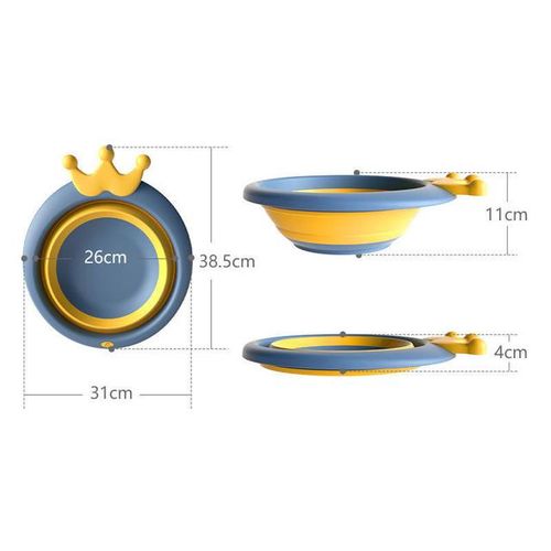 Portable Foldable Baby Bath Tub Cartoon Infant Washbasin Bucket Collapsible Tourism Camping Folding Basin Wash Footbath Basin